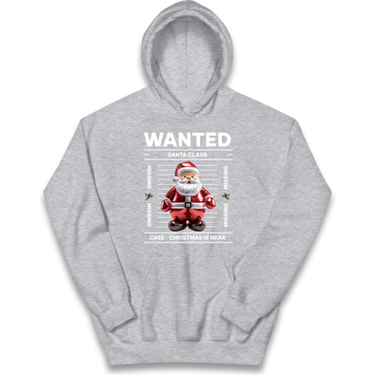 Wanted Santa Claus Christmas kids hoodie