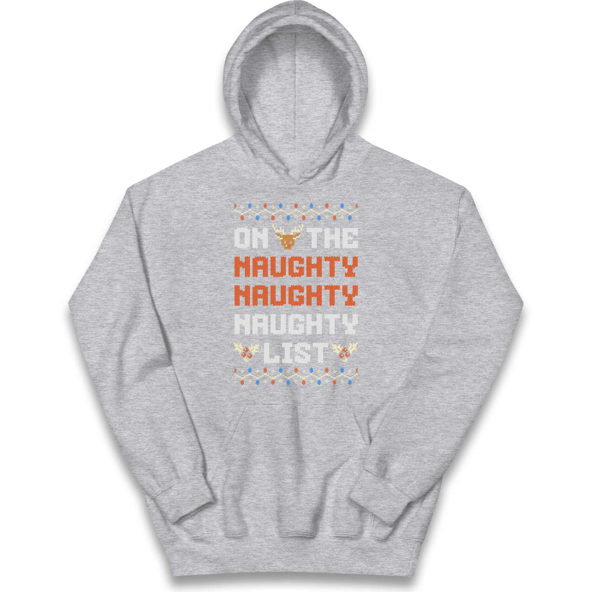 On The Naughty Naughty Naughty List Christmas kids hoodie