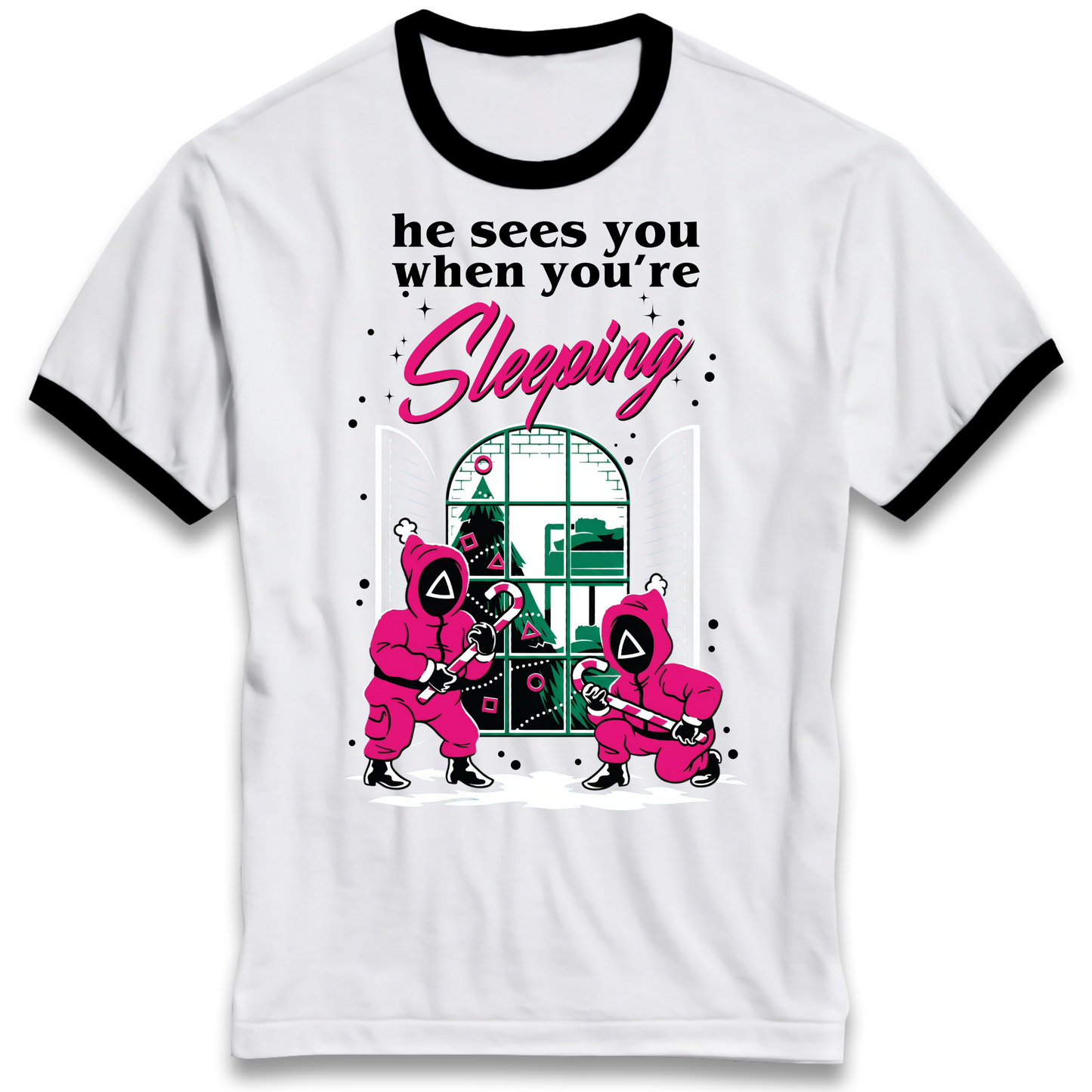 Squid Games Xmas Ringer T Shirt