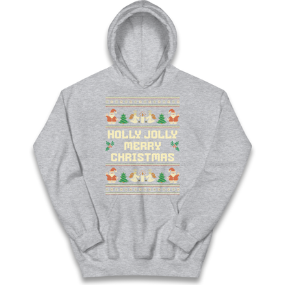 Holly Jolly Merry Christmas kids hoodie