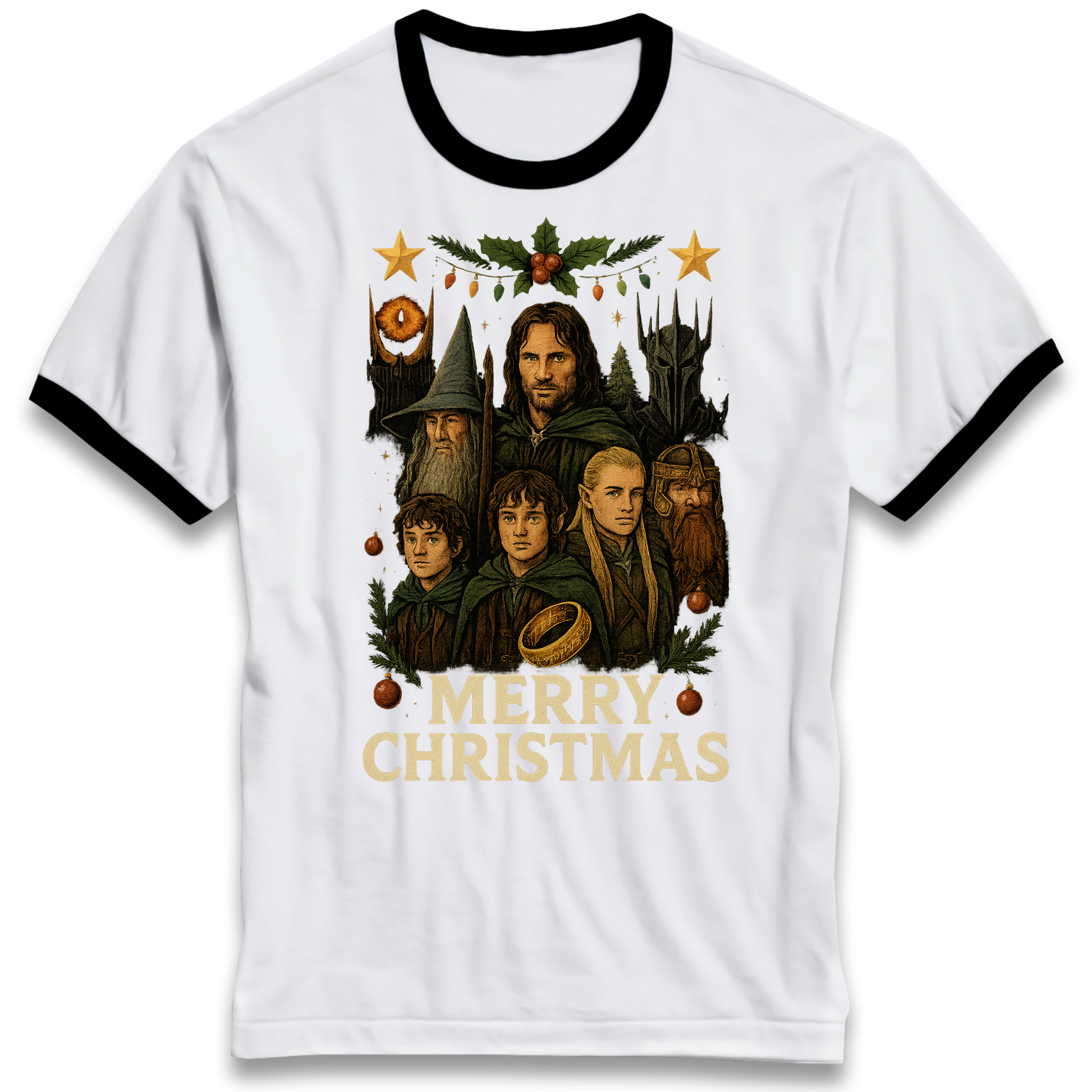 Lord of The Rings Christmas Ringer T Shirt