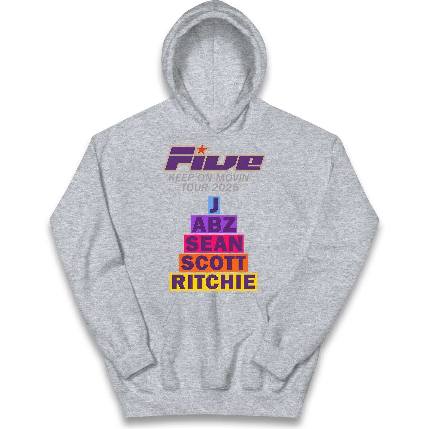 Five Keep On Movin' Tour 2025 kids hoodie