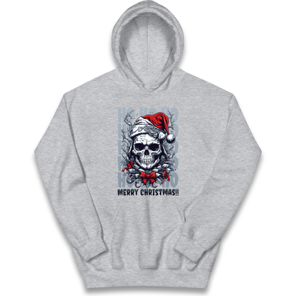 HO HO HO Santa Skelington Christmas kids hoodie