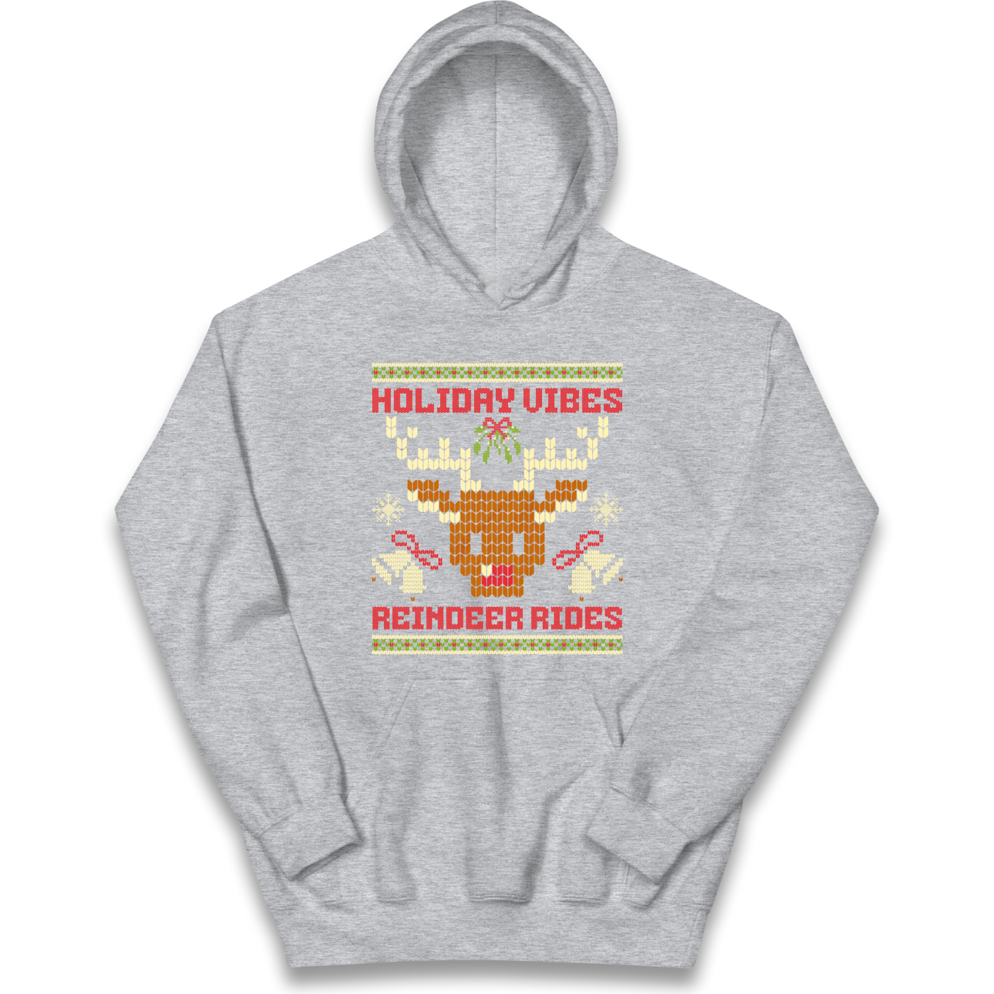 Holiday Vibes Reindeer Rides Christmas kids hoodie