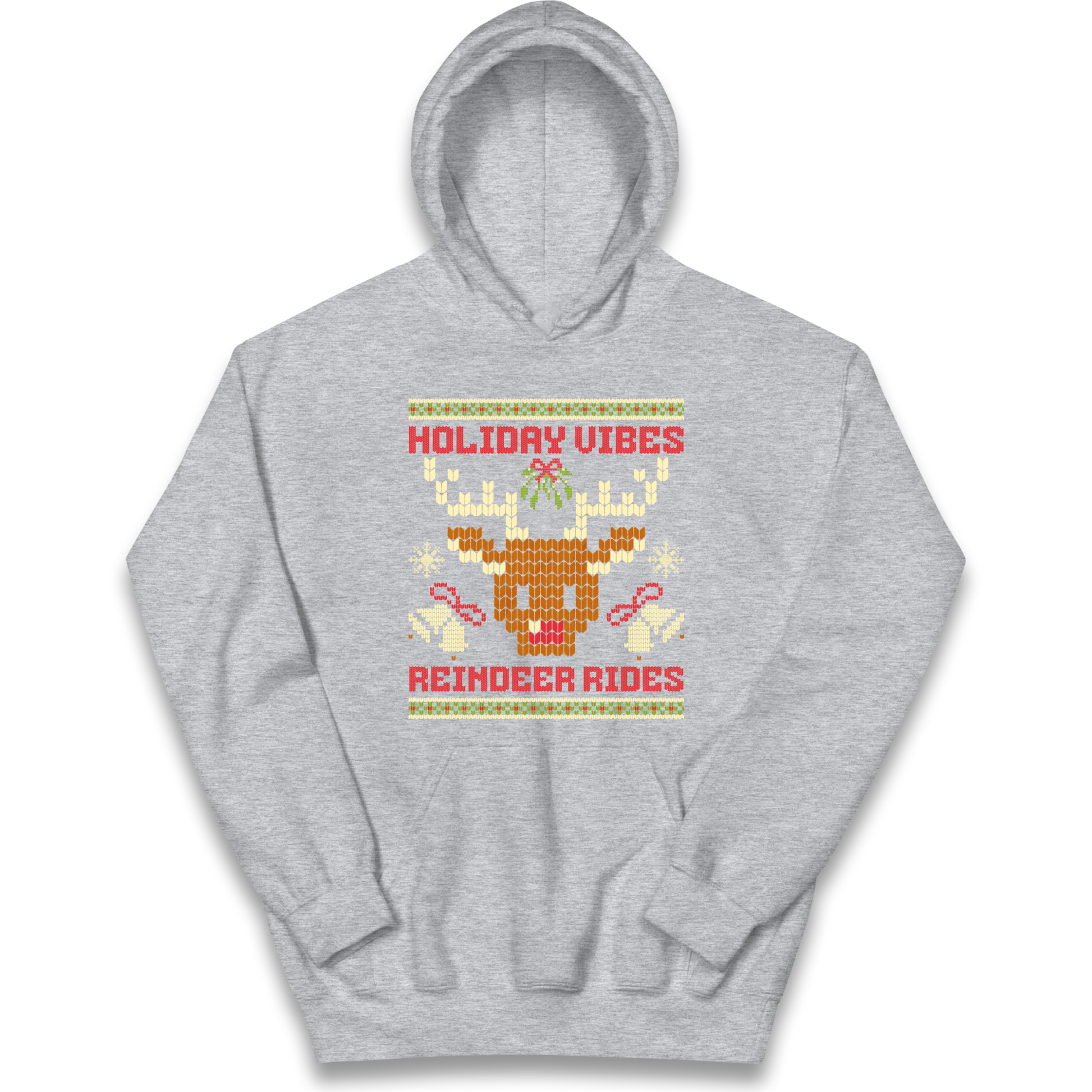Holiday Vibes Reindeer Rides Christmas kids hoodie