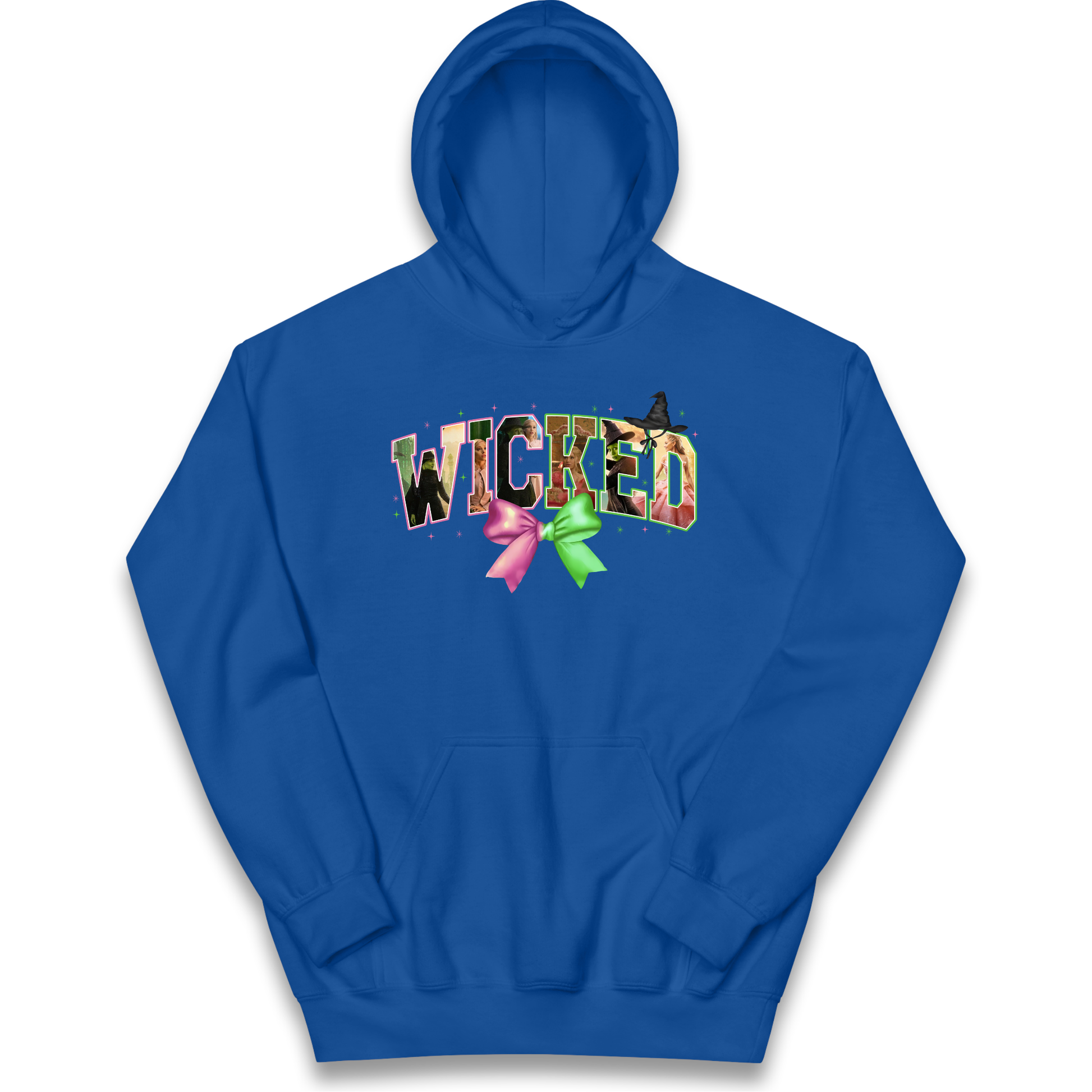 Wicked Pink and Green Bow Kids Hoodie