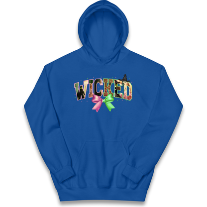 Wicked Pink and Green Bow Kids Hoodie