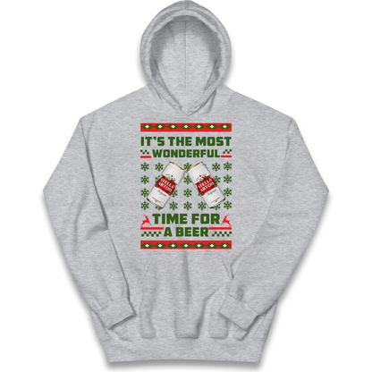 Its The Most Wonderful Time for A Beer Stella Christmas kids hoodie