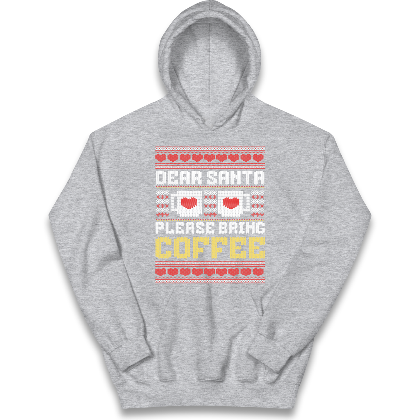 Dear Santa Please Bring Coffee kids hoodie