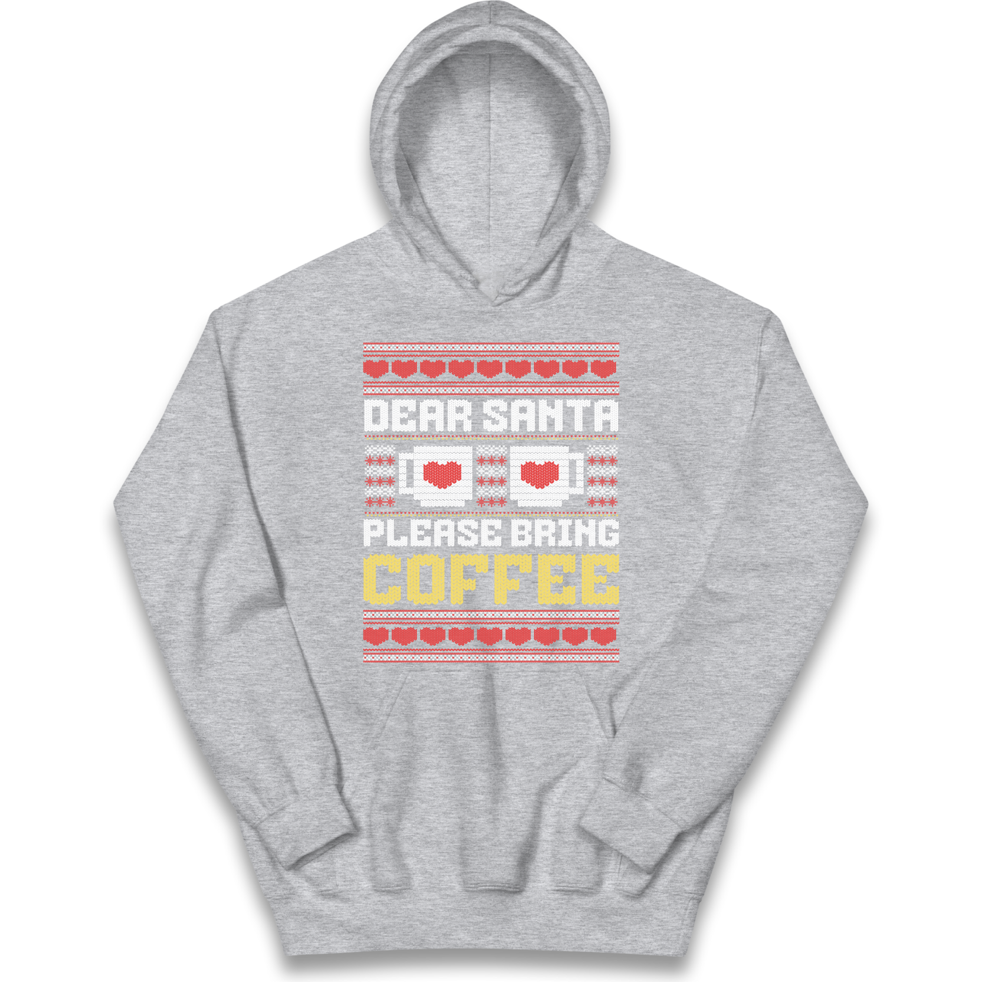 Dear Santa Please Bring Coffee kids hoodie
