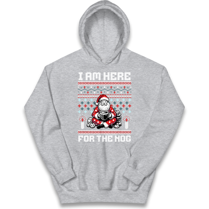 I am Here For The Nog Christmas kids hoodie