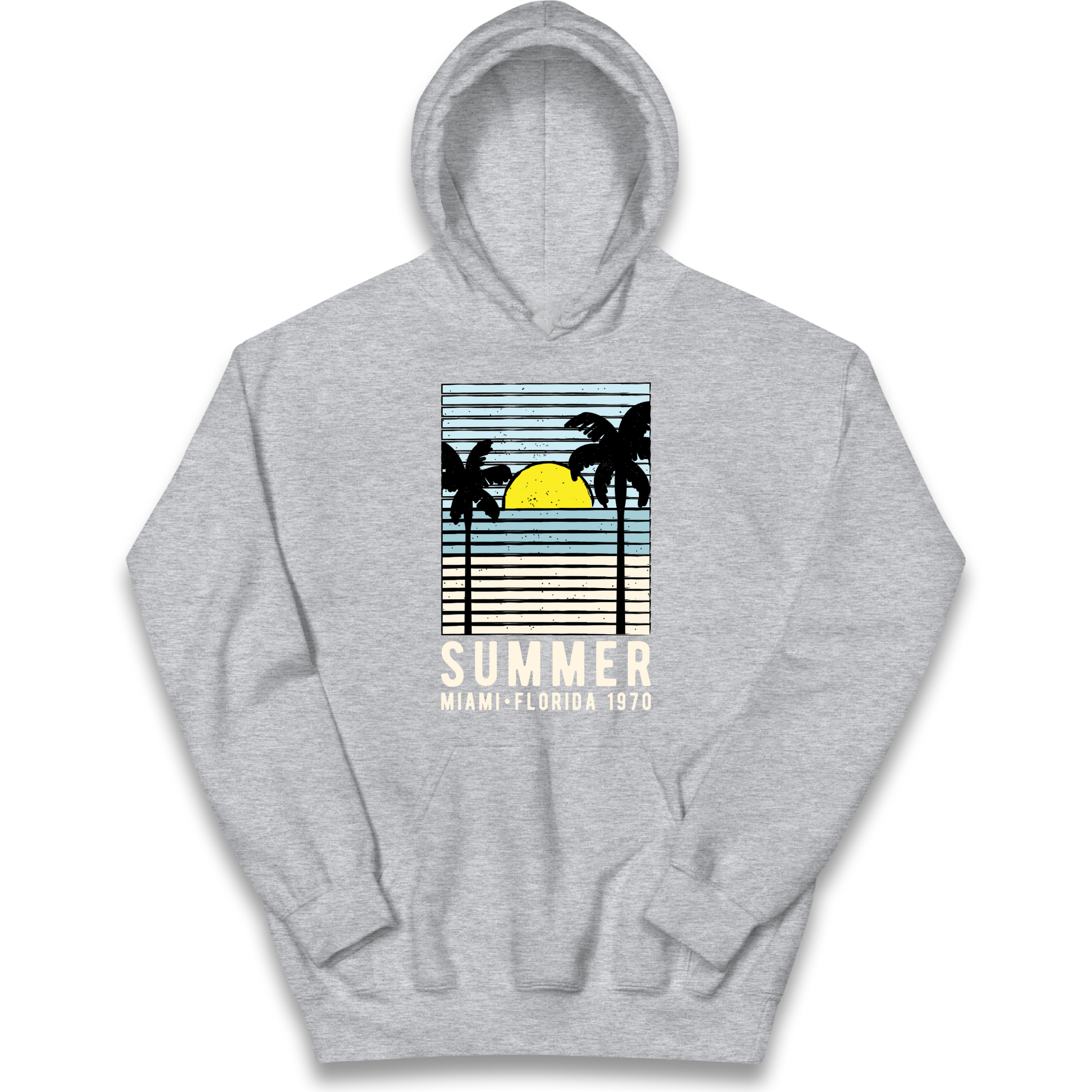 Summer Miami Florida 1970 kids hoodie