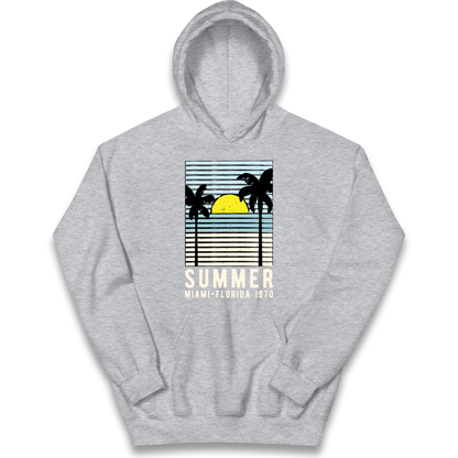 Summer Miami Florida 1970 kids hoodie