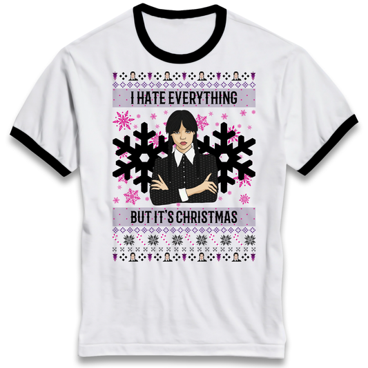 Wednesday addams Christmas Ringer T Shirt