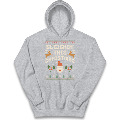 Sleighin This Christmas Christmas kids hoodie