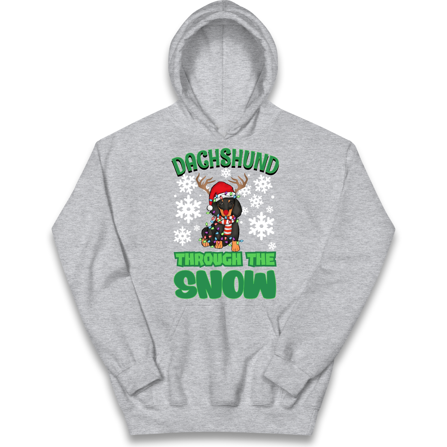 Dachshund Through The Snow Christmas kids hoodie