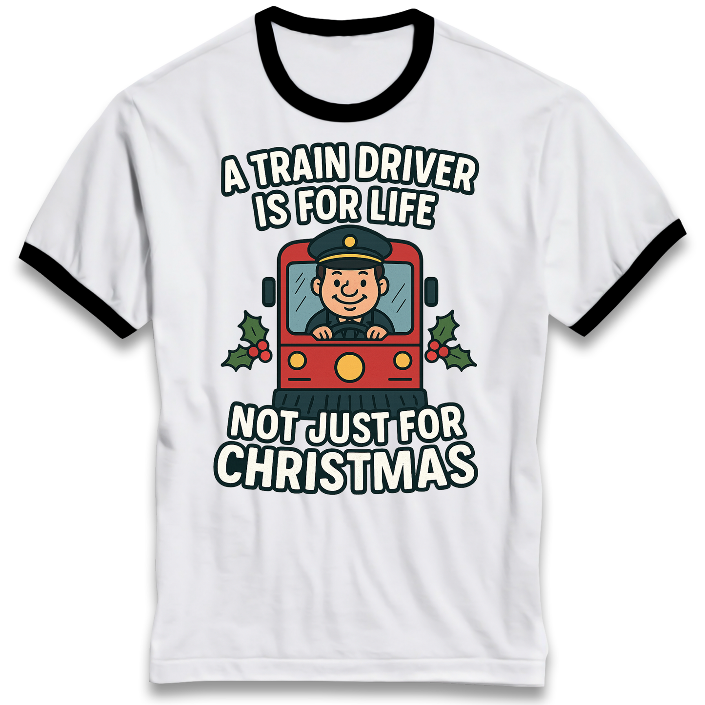 Train Driver Christmas Ringer T Shirt