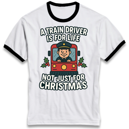 Train Driver Christmas Ringer T Shirt