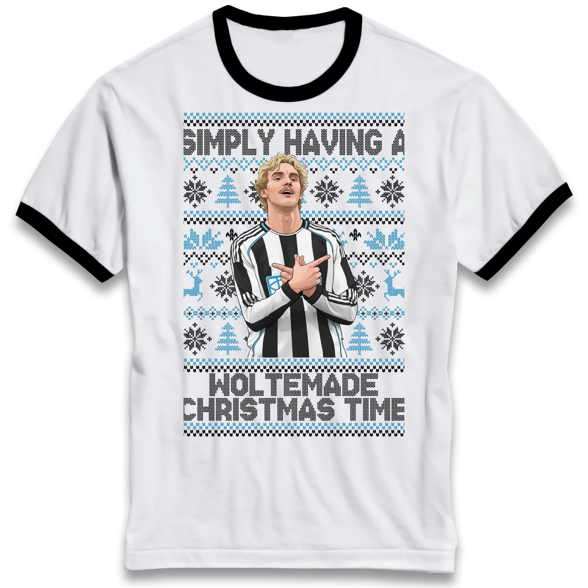 Newcastle united Christmas Ringer T Shirt