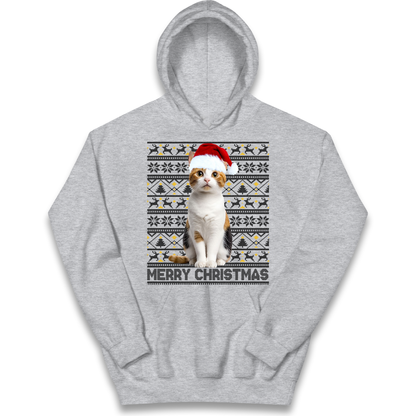 Merry Christmas Cat kids hoodie