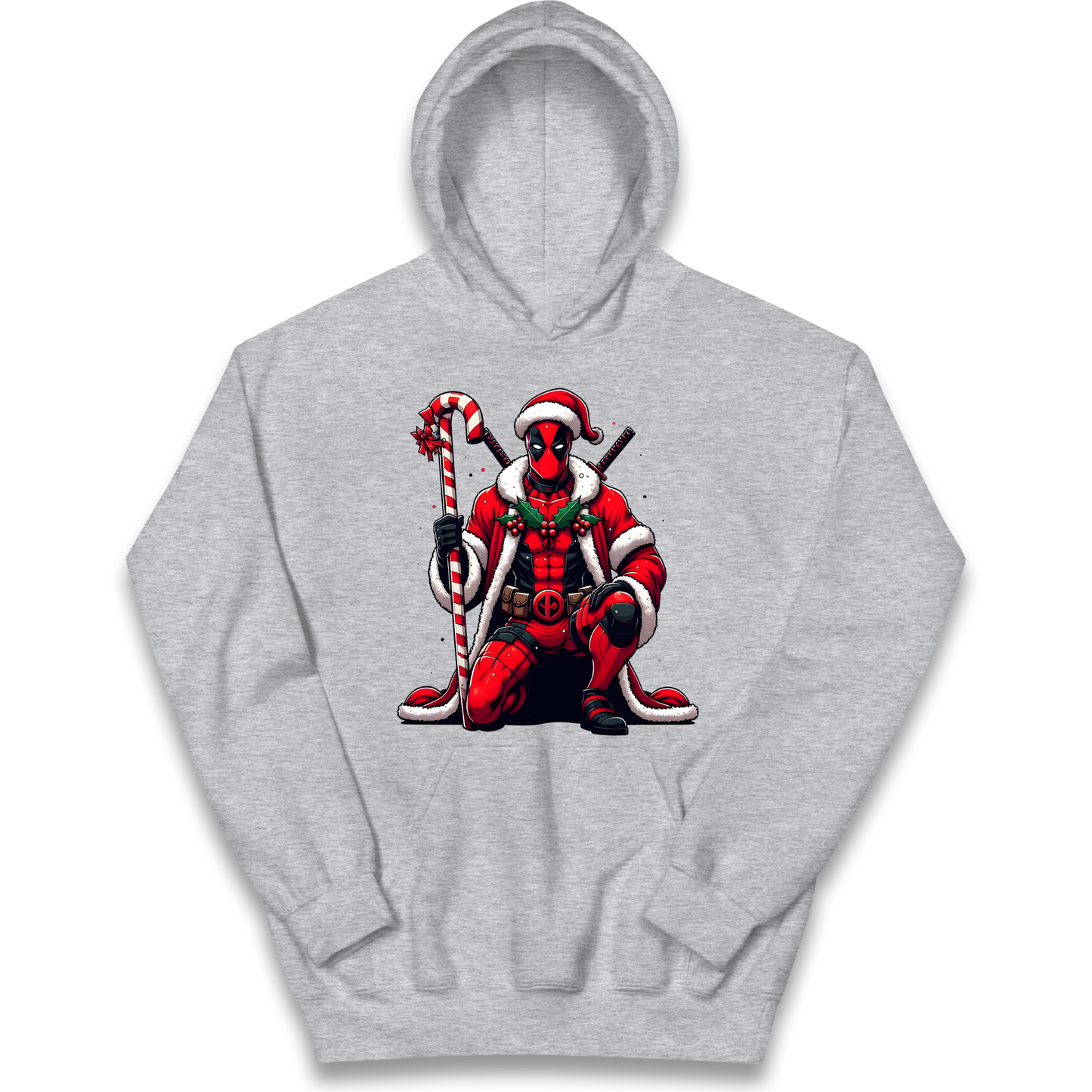 DeadPool Candy Cane Santa kids hoodie