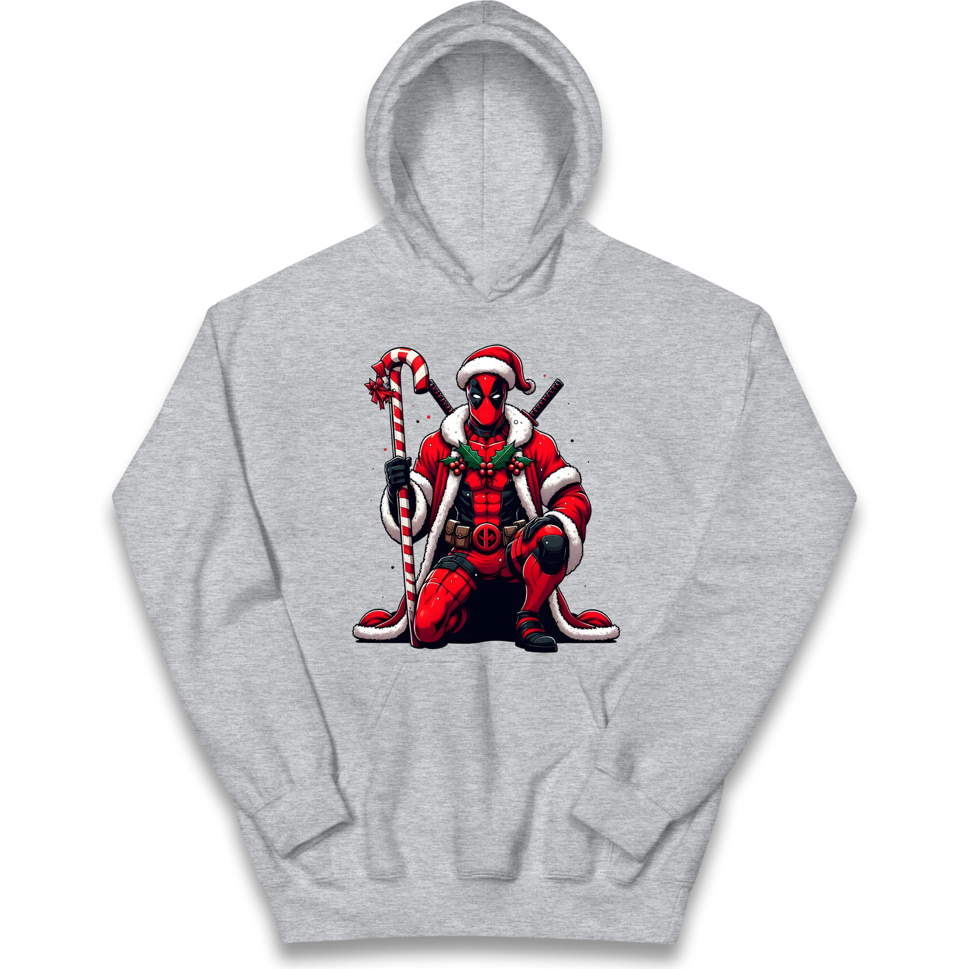 DeadPool Candy Cane Santa kids hoodie