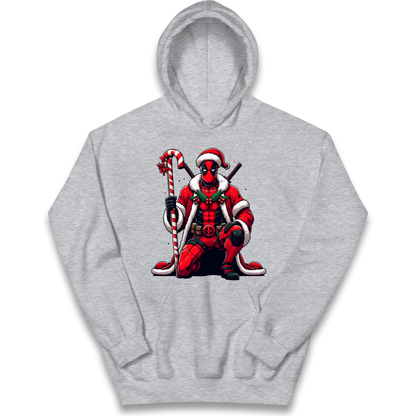 DeadPool Candy Cane Santa kids hoodie