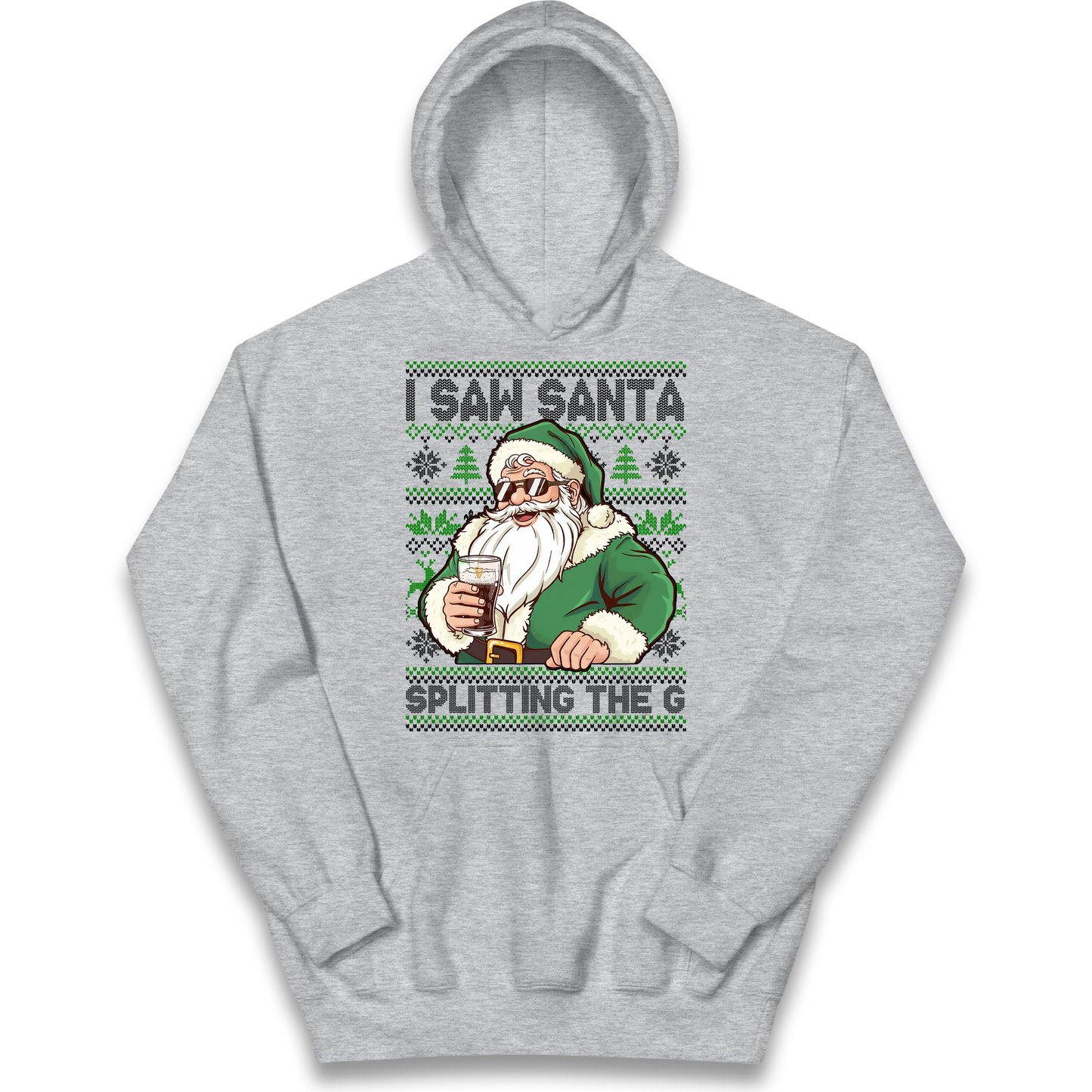 Santa Splitting The G Kids Hoodie