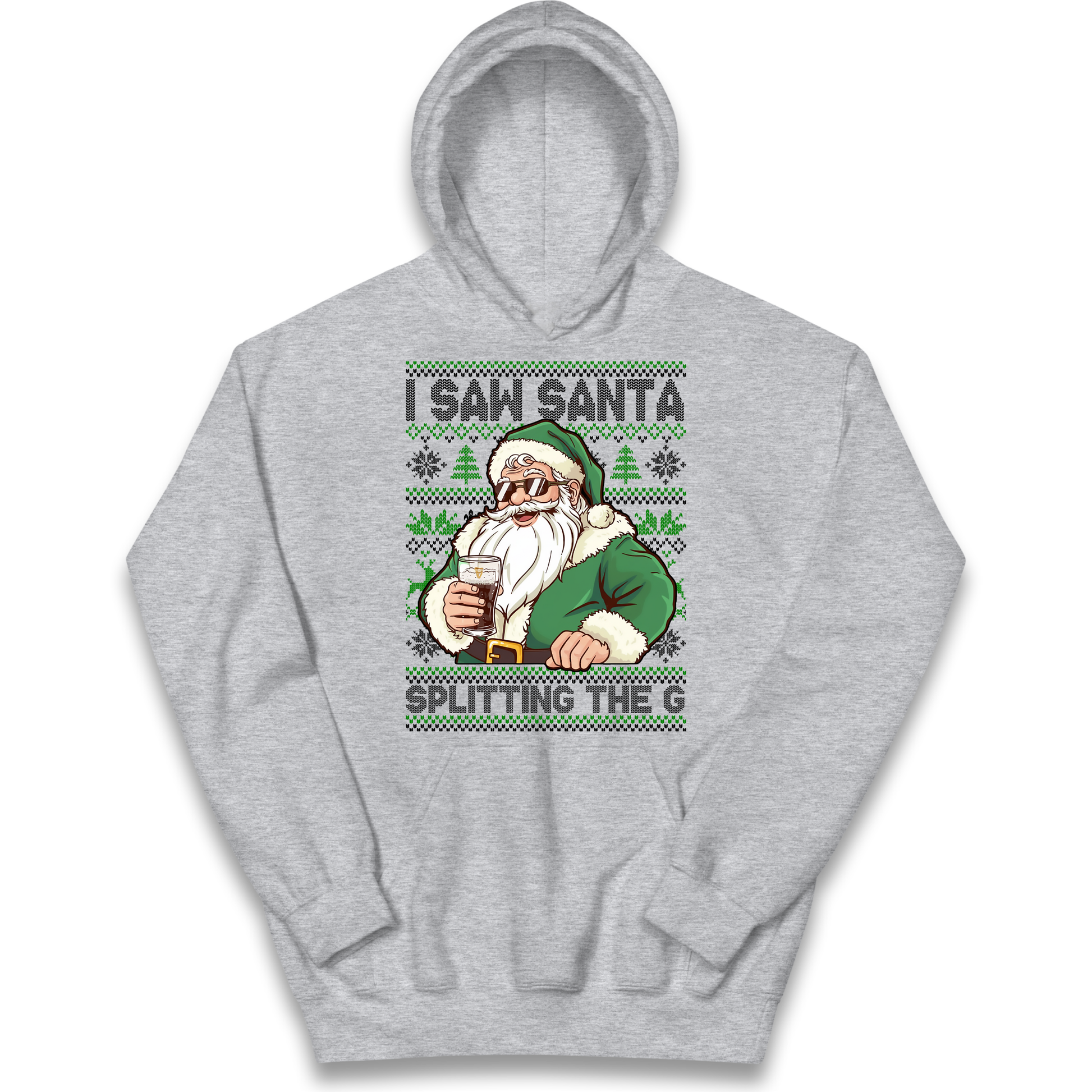 Santa Splitting The G Kids Hoodie