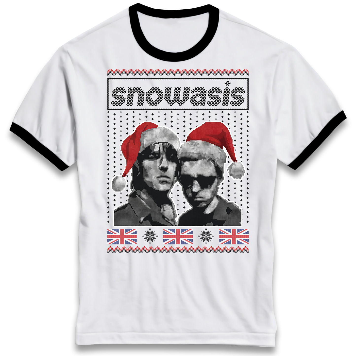 Snowasis Union Jack Christmas Ringer T Shirt