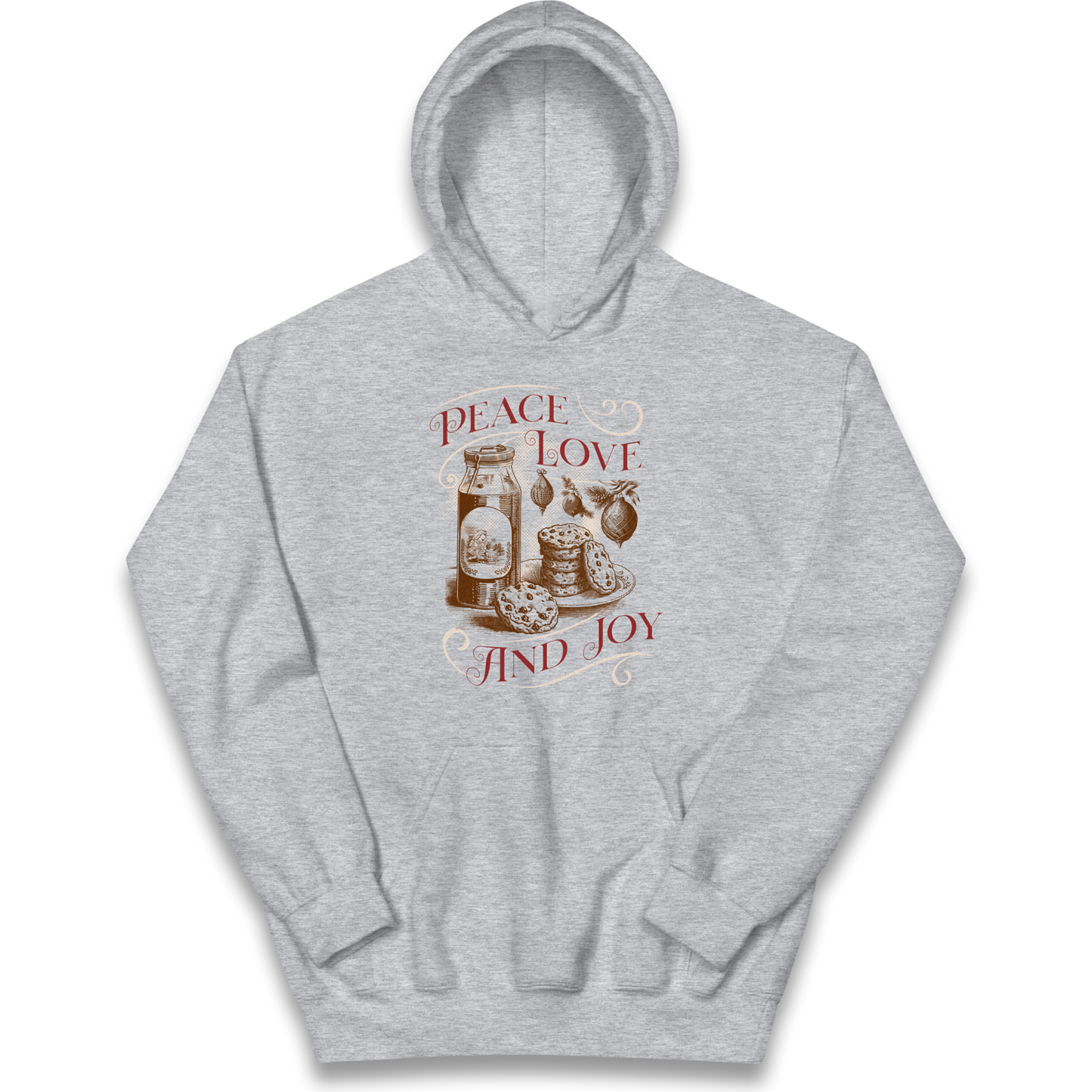 Peace Love And Joy Christmas kids hoodie