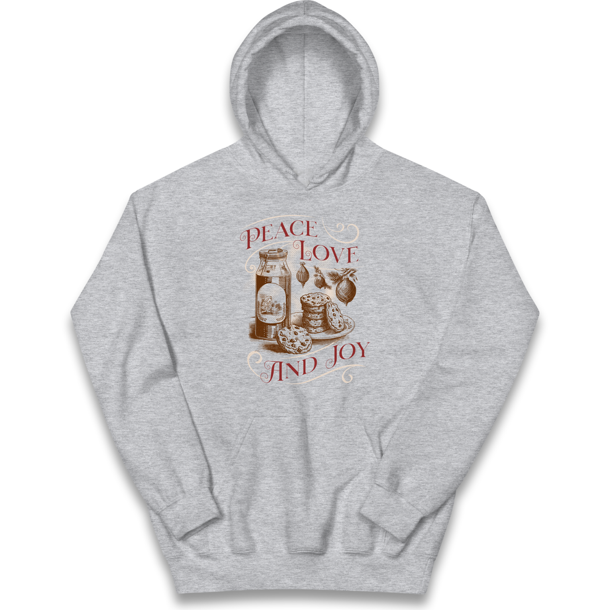 Peace Love And Joy Christmas kids hoodie
