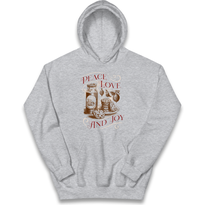 Peace Love And Joy Christmas kids hoodie