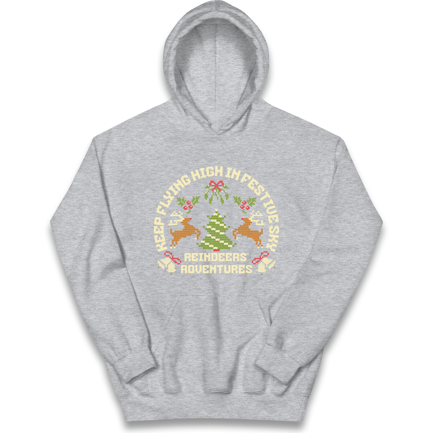 Keep Flying High In Festive Sky Christmas kids hoodie