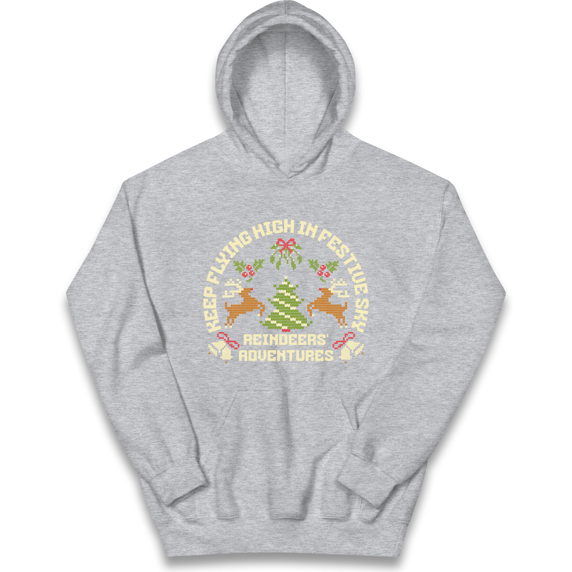 Keep Flying High In Festive Sky Christmas kids hoodie