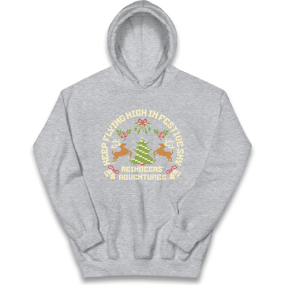 Keep Flying High In Festive Sky Christmas kids hoodie