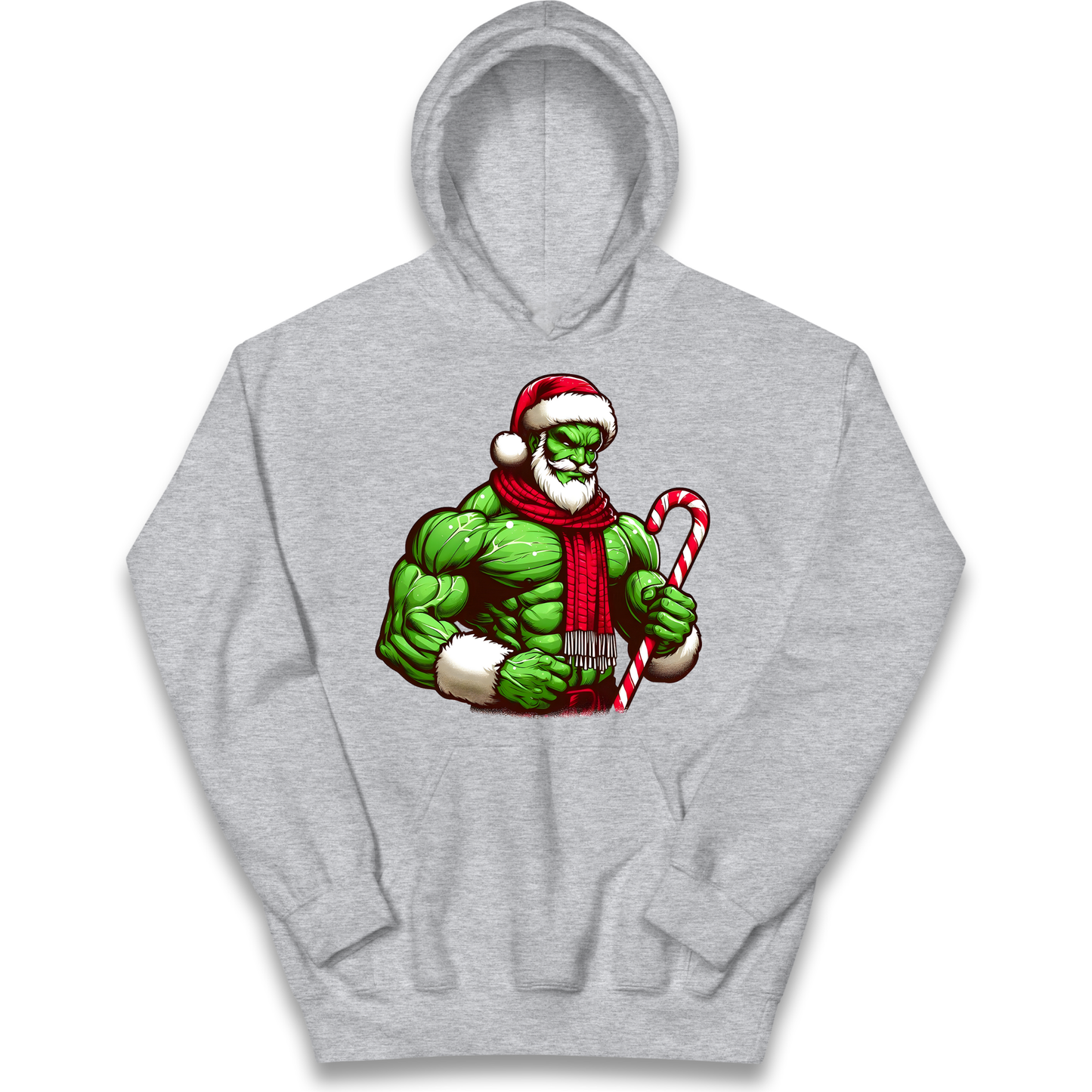 The Hulk Candy Cane Santa kids hoodie