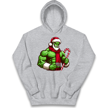 The Hulk Candy Cane Santa kids hoodie