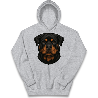 Rottweiler Face kids hoodie