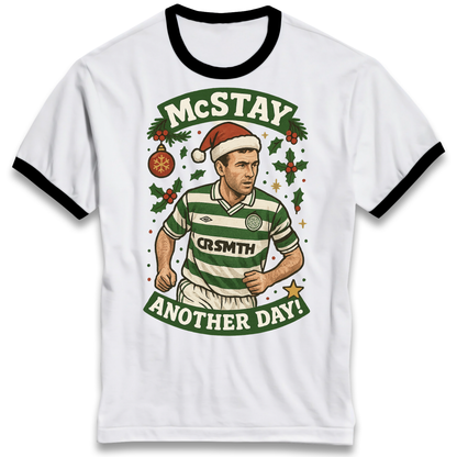 Paul McStay Celtic Christmas Ringer T Shirt