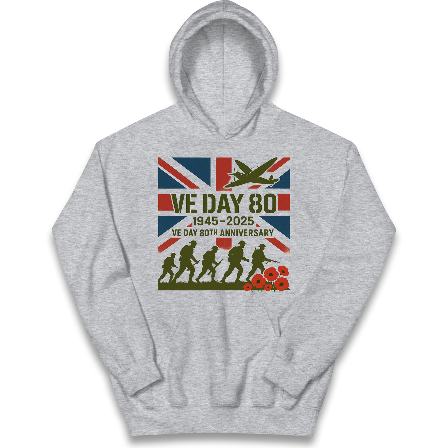 VE Day 80th Anniversary 1945 2025 kids hoodie