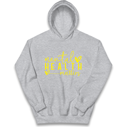 Yellow Mental Health kids hoodie