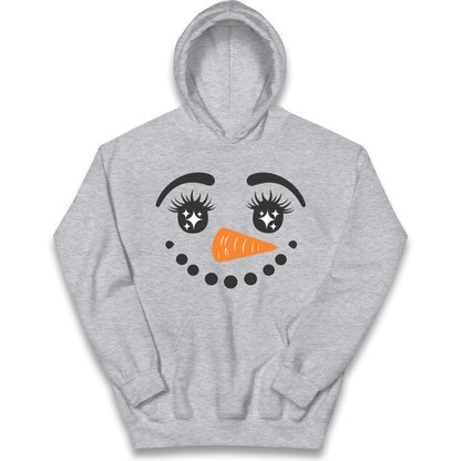Snowman Face Christmas kids hoodie