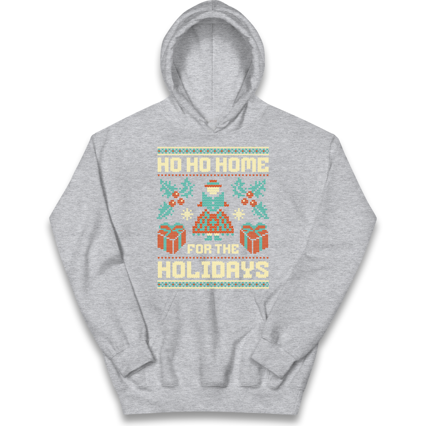 HO HO Home For the Holidays Christmas kids hoodie