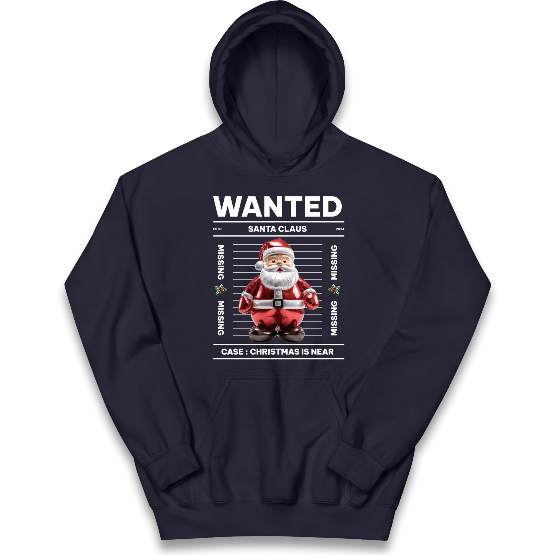 Wanted Santa Claus Christmas kids hoodie