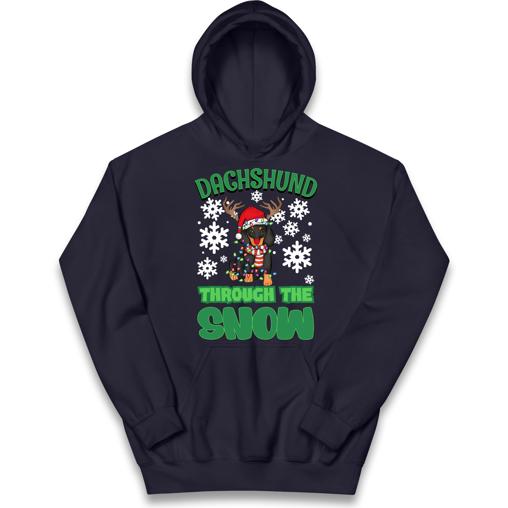 Dachshund Through The Snow Christmas kids hoodie