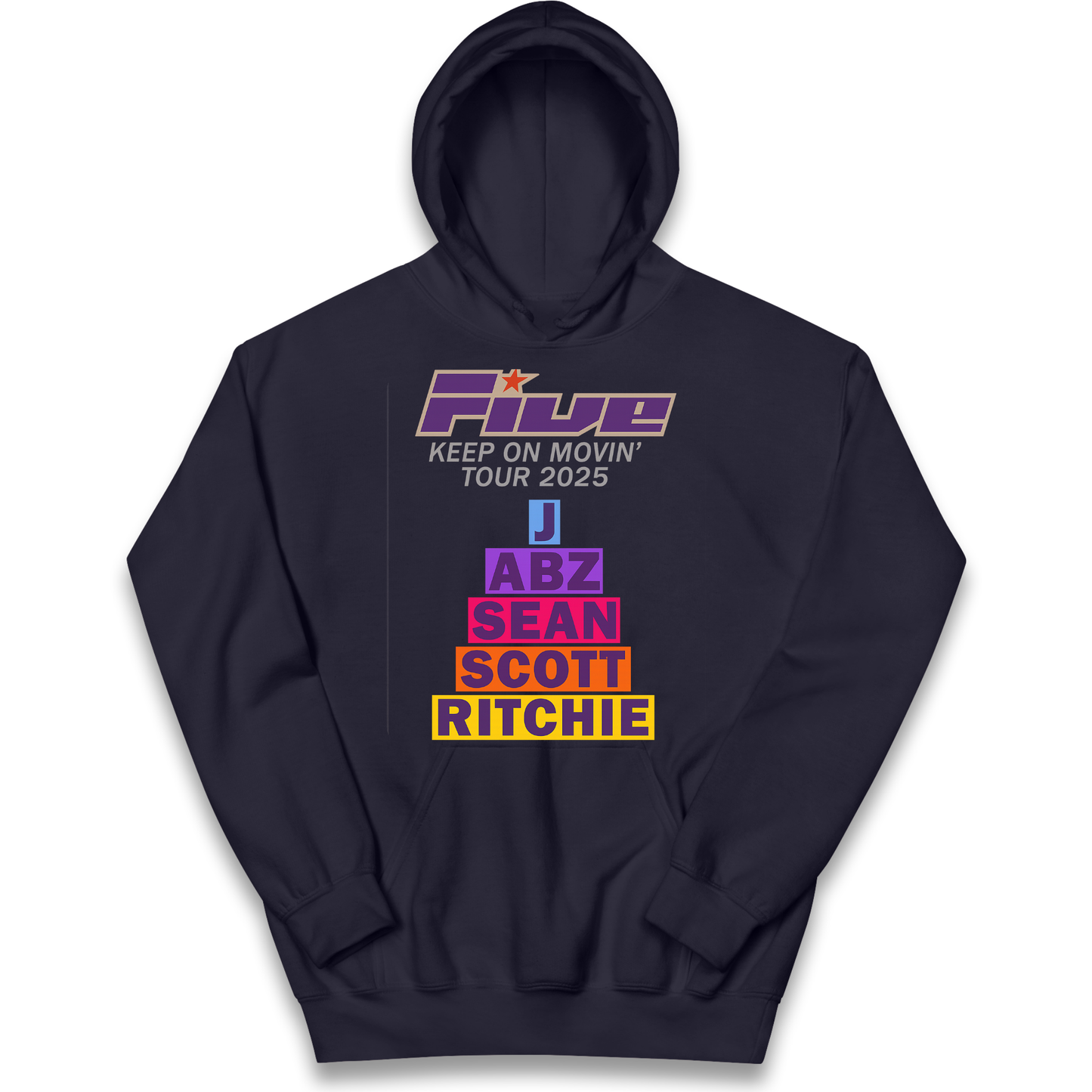 Five Keep On Movin' Tour 2025 kids hoodie