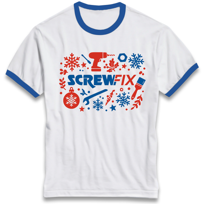 Screwfix Christmas Ringer T Shirt