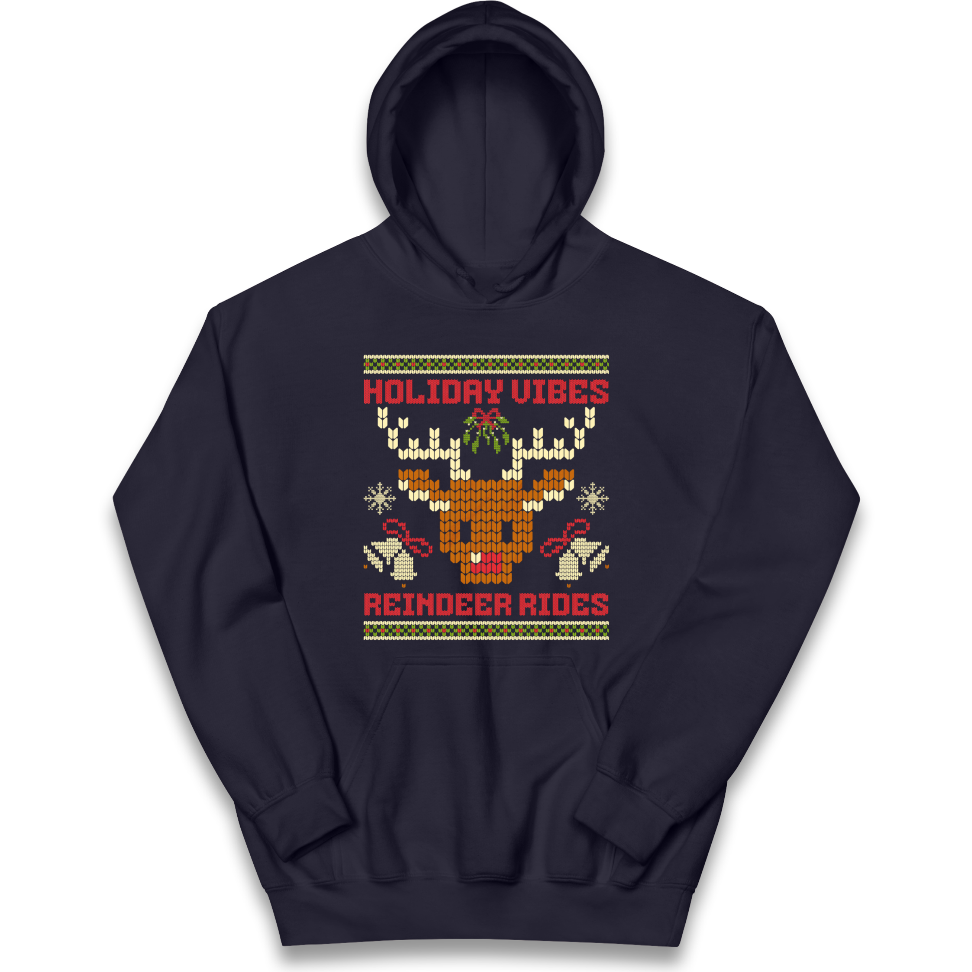 Holiday Vibes Reindeer Rides Christmas kids hoodie