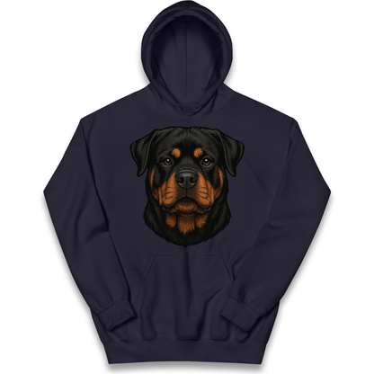 Rottweiler Face kids hoodie